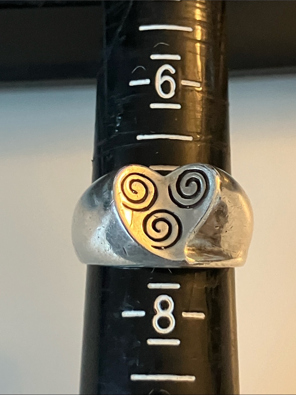 Carolyn Pollack Sterling Heart Ring with Spiral Engraving - Silver